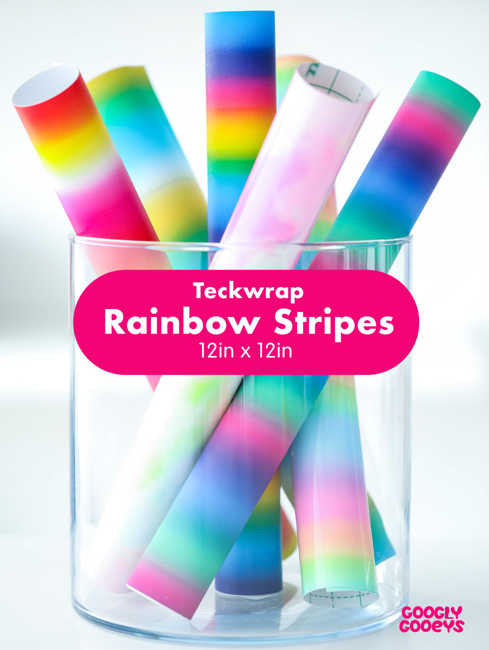 Teckwrap Rainbow Stripes Adhesive Vinyl Stickers | 12in x 12in