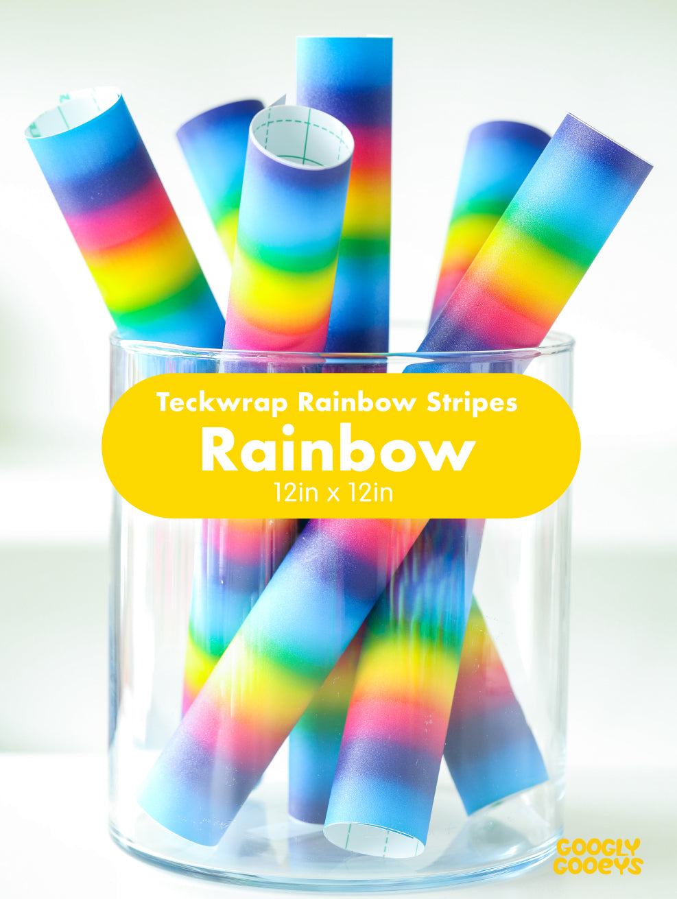 Teckwrap Rainbow Stripes Adhesive Vinyl Stickers | 12in x 12in