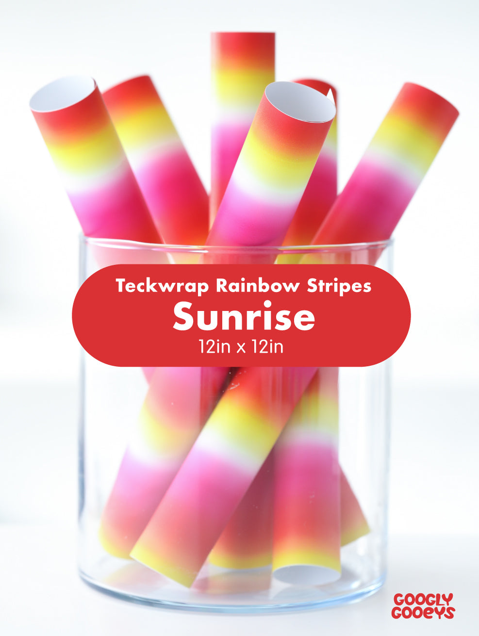 Teckwrap Rainbow Stripes Adhesive Vinyl Stickers | 12in x 12in