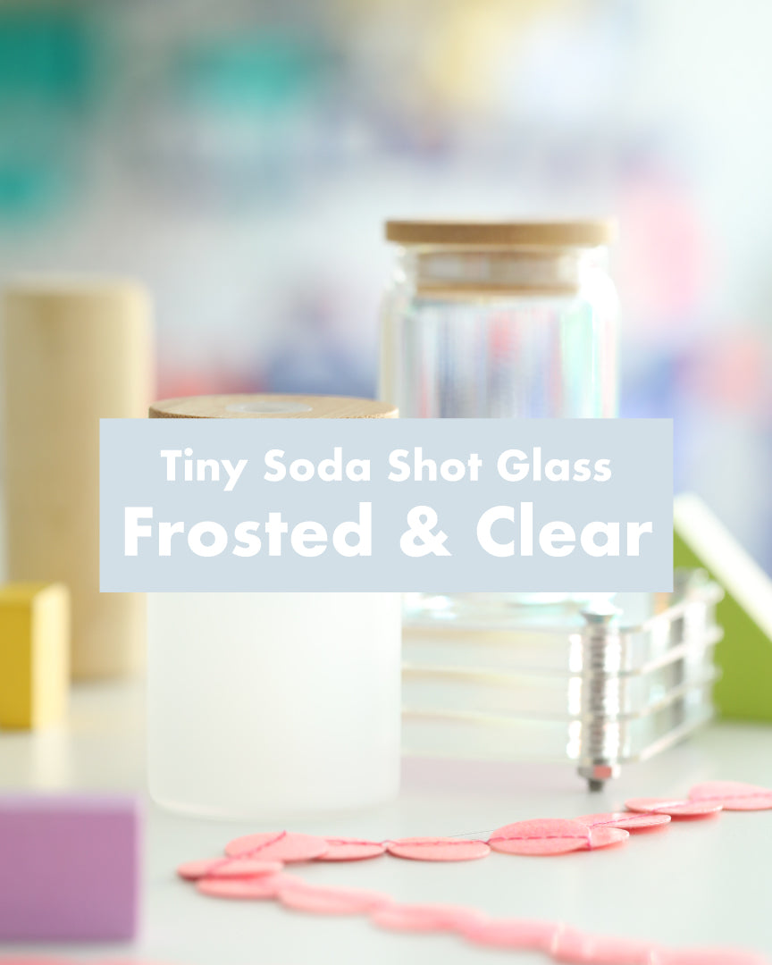 Tiny Small Soda Glass Can Shot Glass with Straw 3.5oz