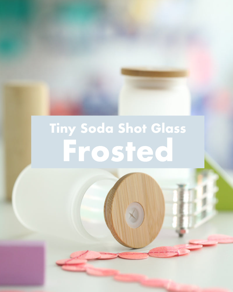Tiny Small Soda Glass Can Shot Glass with Straw 3.5oz