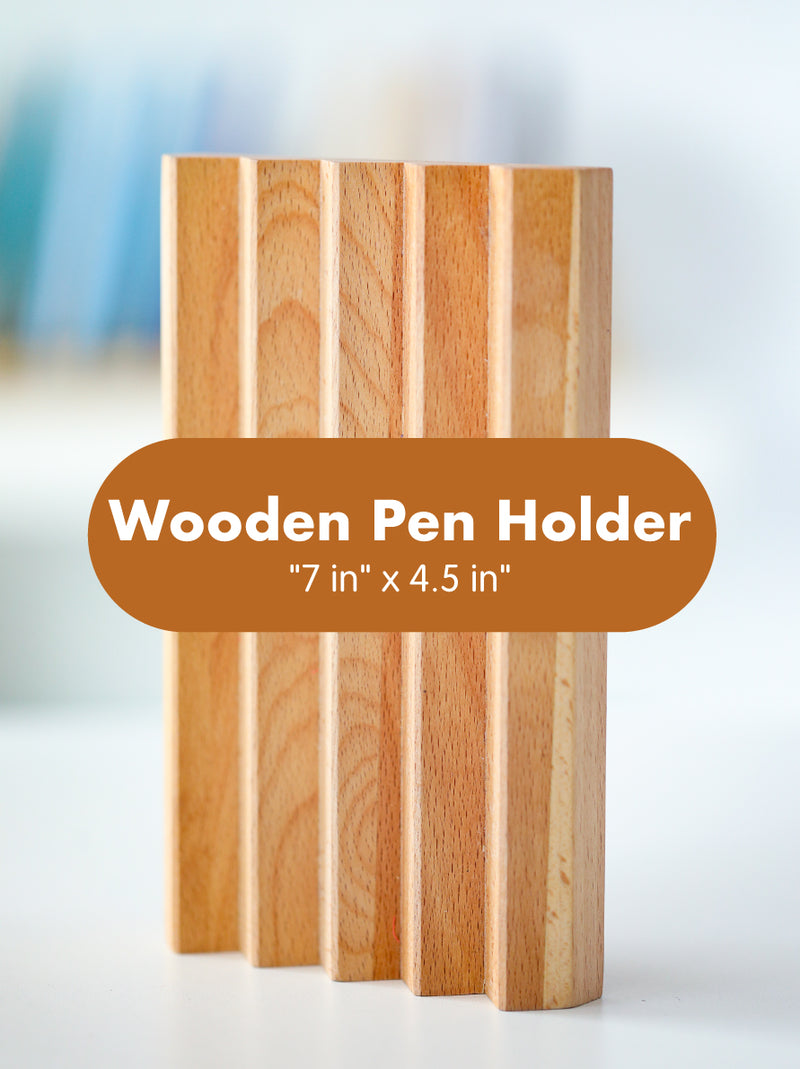 Wooden Pen Holder Tray Holder Organizer (7 in x 4.5 in)