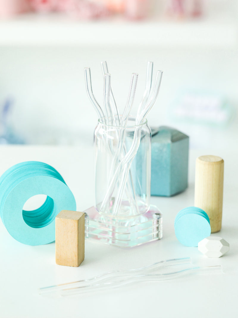 Colored Wavy Glass Straws