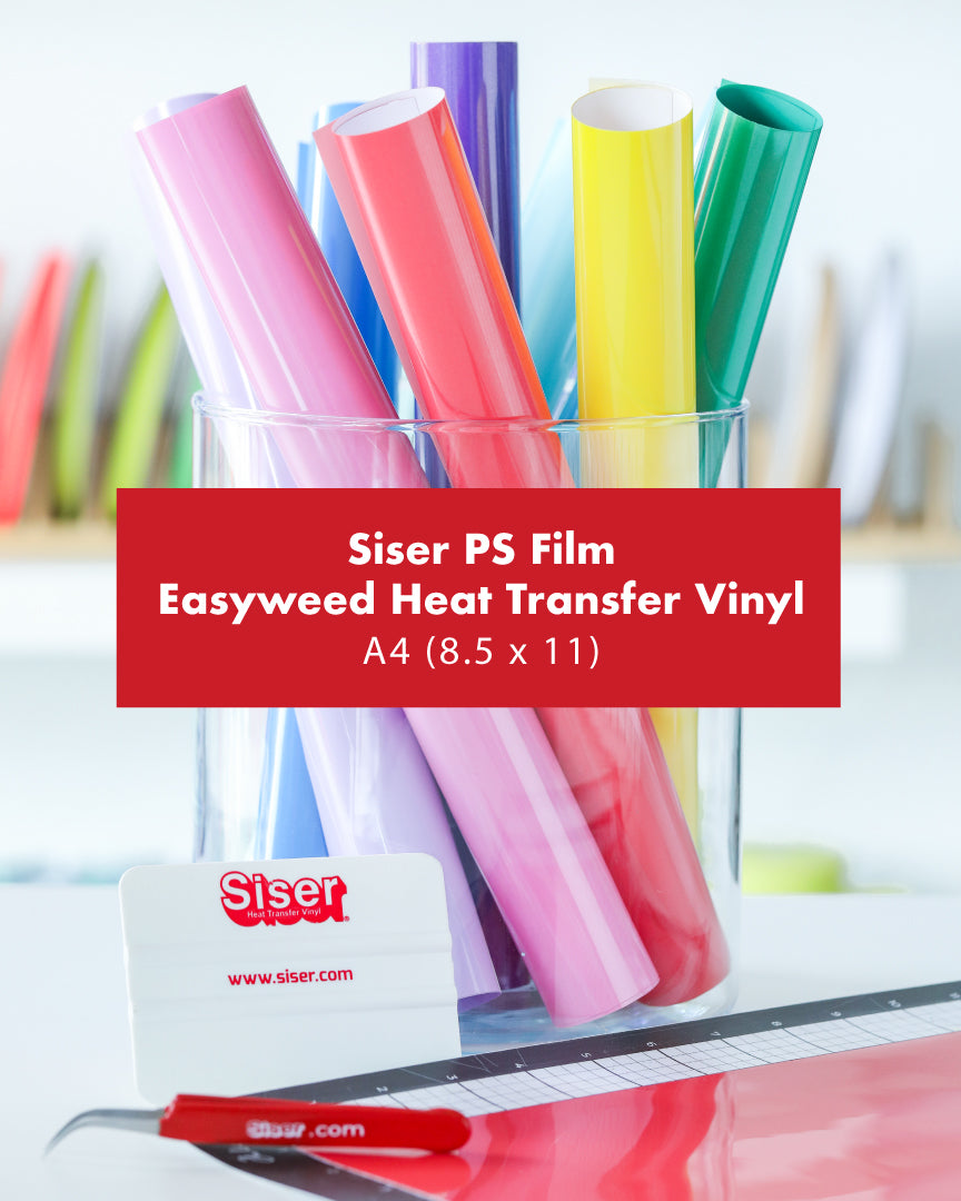 Siser P.S. Film – EasyWeed®  Heat Transfer Vinyl (HTV) | Iron-On for Shirts, Bags, Caps | A4 / 8.5in x 11in