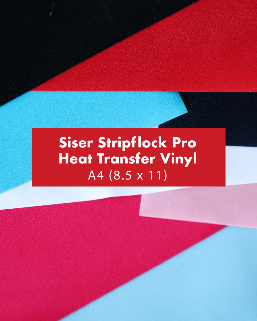 Siser Stripflock® Pro Heat Transfer Vinyl (HTV) Iron-On | for Shirts, Bags, Caps | A4 / 8.5in x 11in