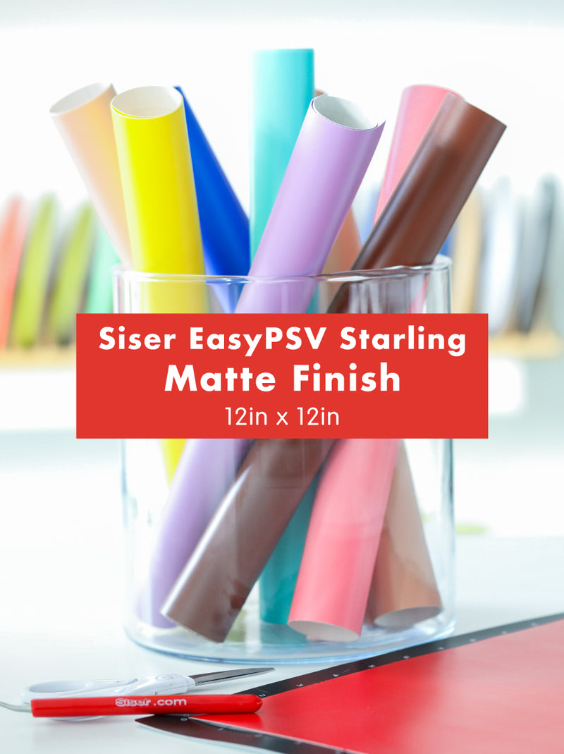 Siser EasyPSV® Starling Adhesive Vinyl | Stickers for Wood, Plastic, Glass, Metal | Matte Finish | 12x12inches