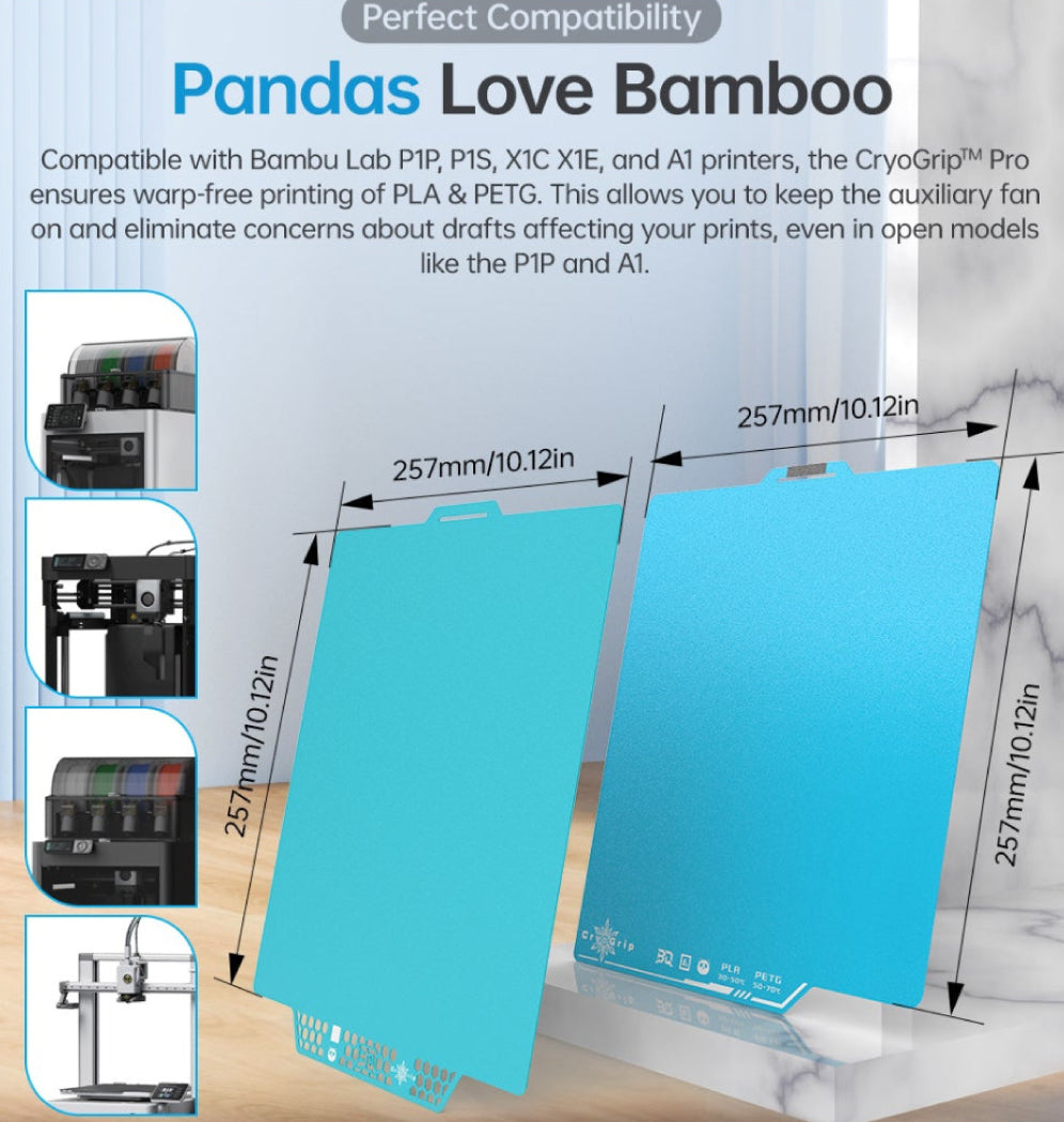 BIQU Panda Build Plate CryoGrip Pro for P1, X1, A1, Centauri Carbon