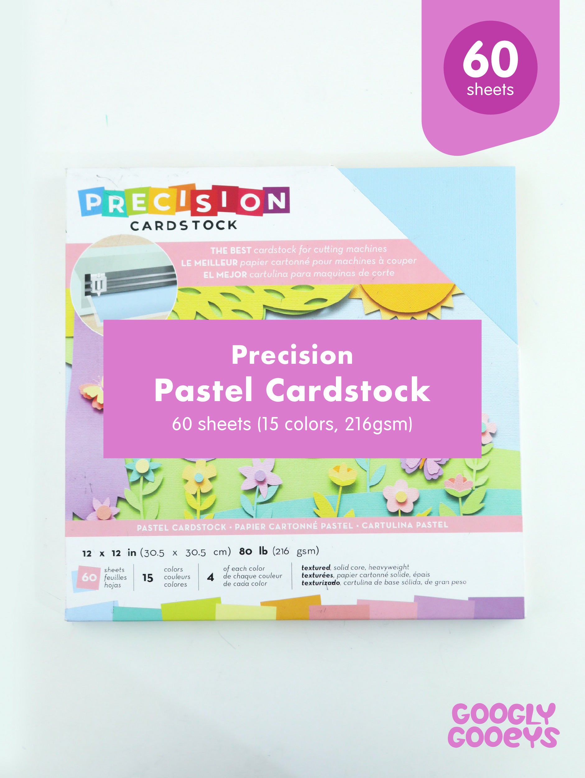 Precision Cardstock Pastel 12x12 inches (60 sheets, 216gsm)