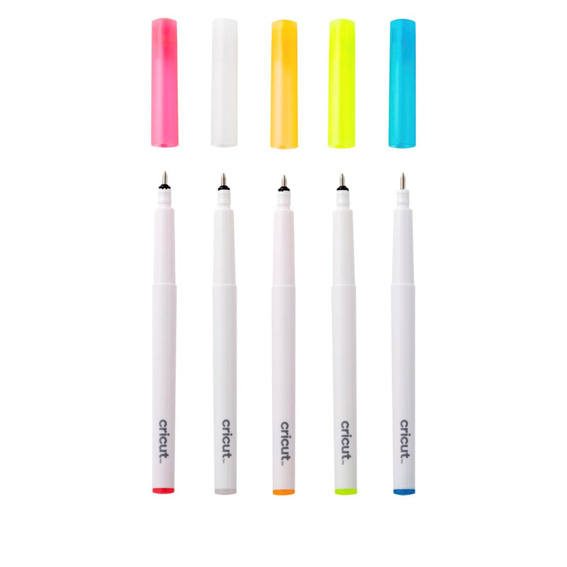 Cricut Opaque Gel Pens (1.0mm) | Pink, White, Orange, Yellow, Blue