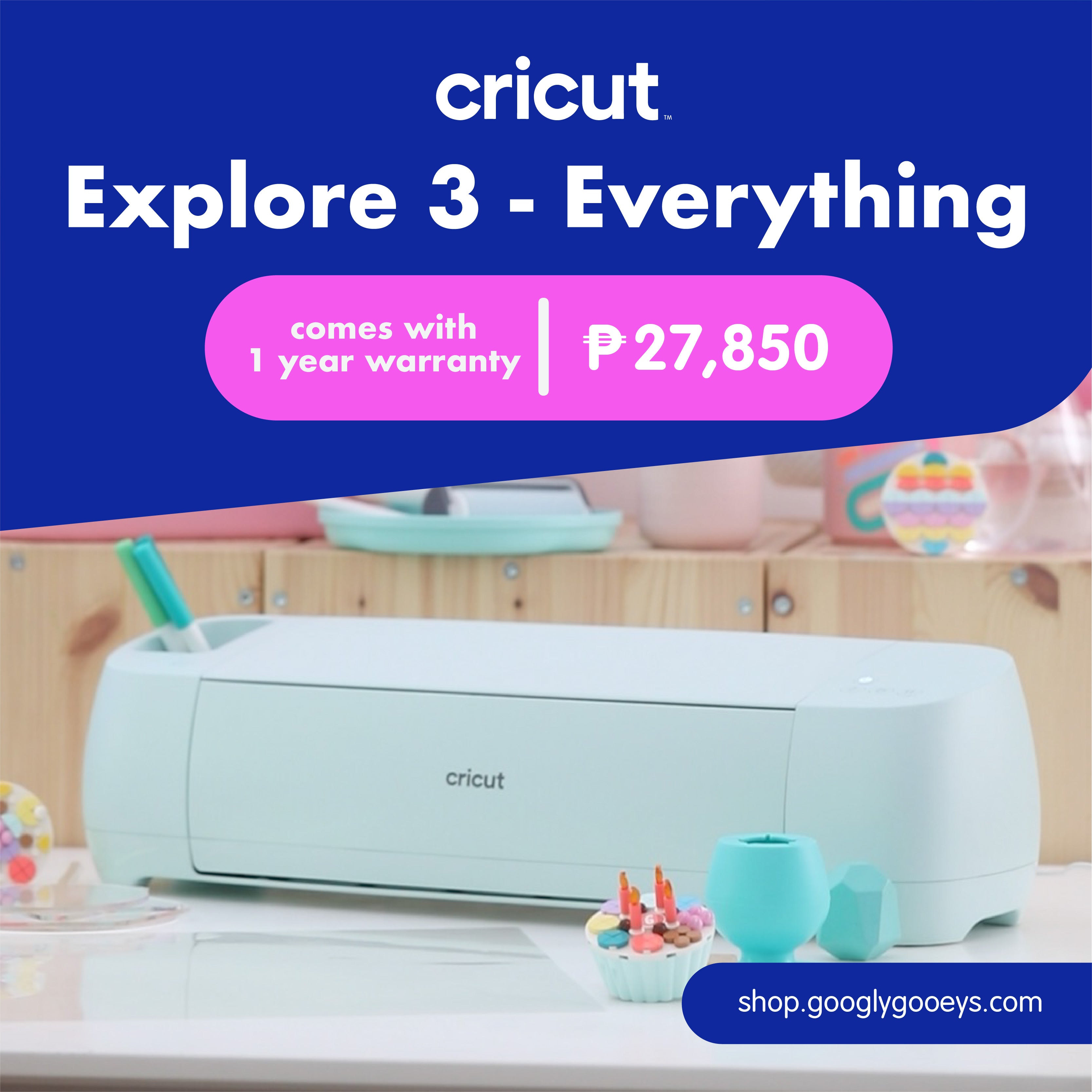 Cricut Explore 3 + Everything Bundle with Smart Vinyls and Accessories
