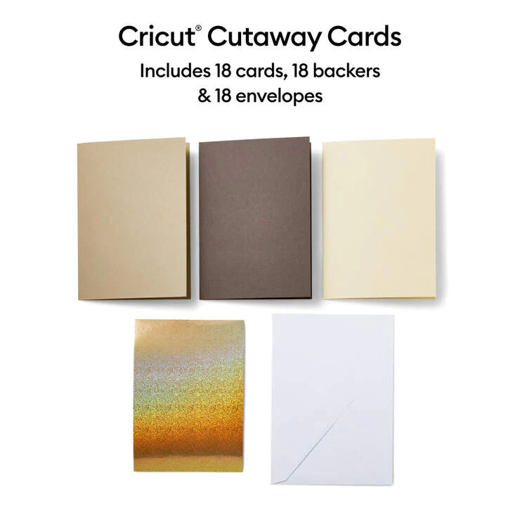 Cricut Cutaway Cards, R10 Neutrals Sampler (18ct)