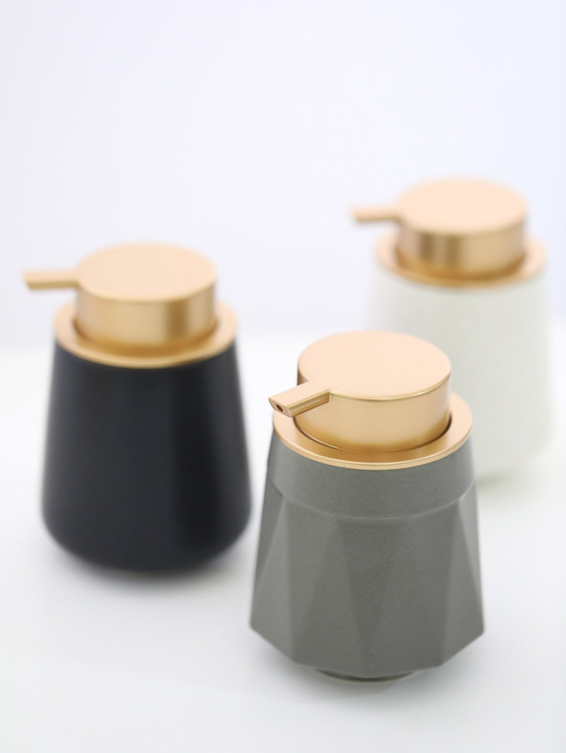 Ceramic Soap Dispenser with Gold Pump