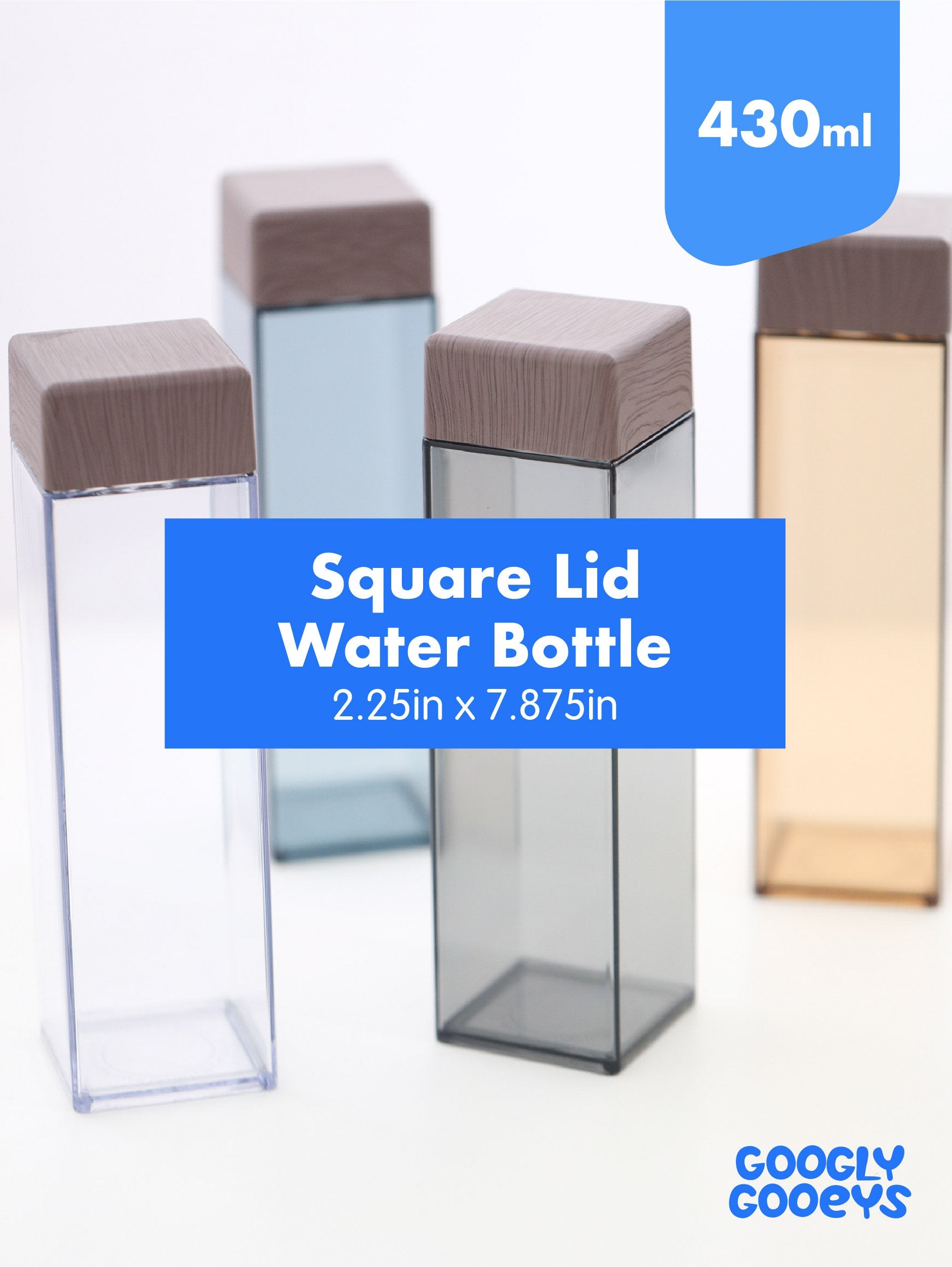 Square Lid Water Bottle Tumbler