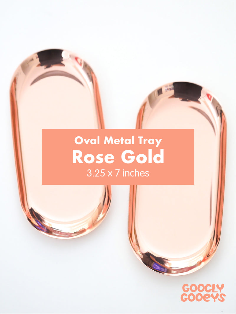 Oval Metal Storage Tray Home Decor