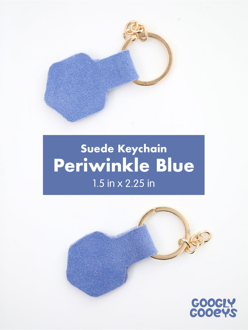 Blank Suede Leather Hexagon Keychain with Ring