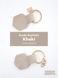 Blank Suede Leather Hexagon Keychain with Ring