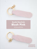 Blank Suede Leather Rounded Rectangle Keychain with Ring
