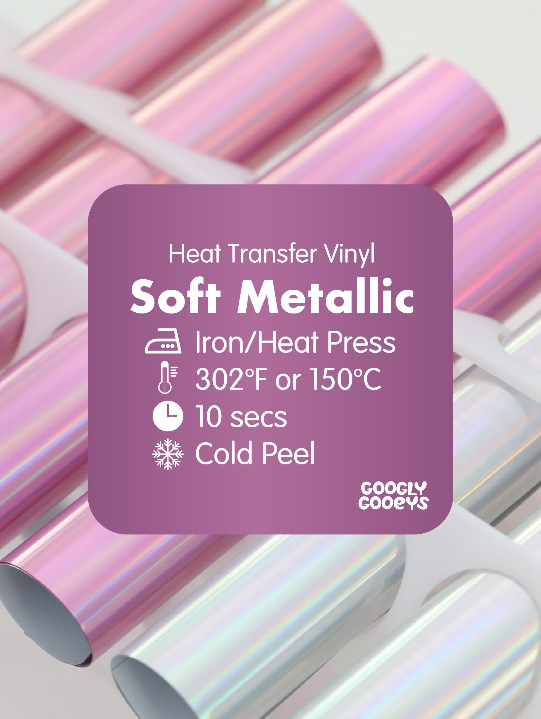 Teckwrap Soft Metallic HTV Heat Transfer Iron-on Vinyl|10x12in Sheet