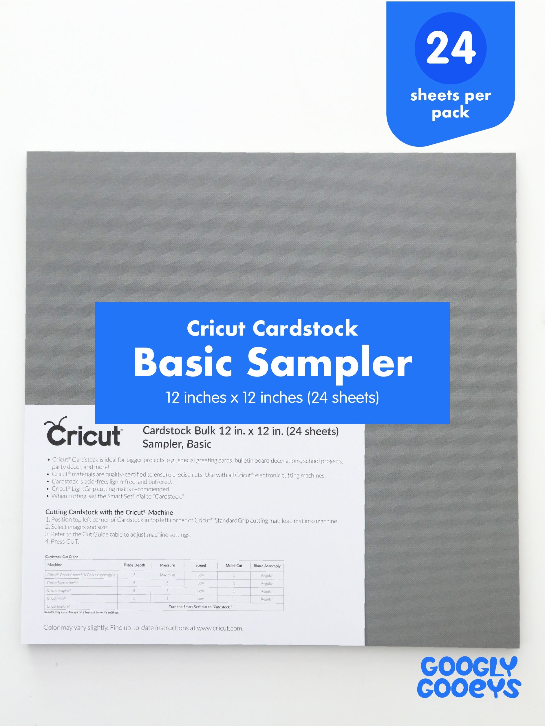 Cricut Cardstock Basic Sampler 12x12