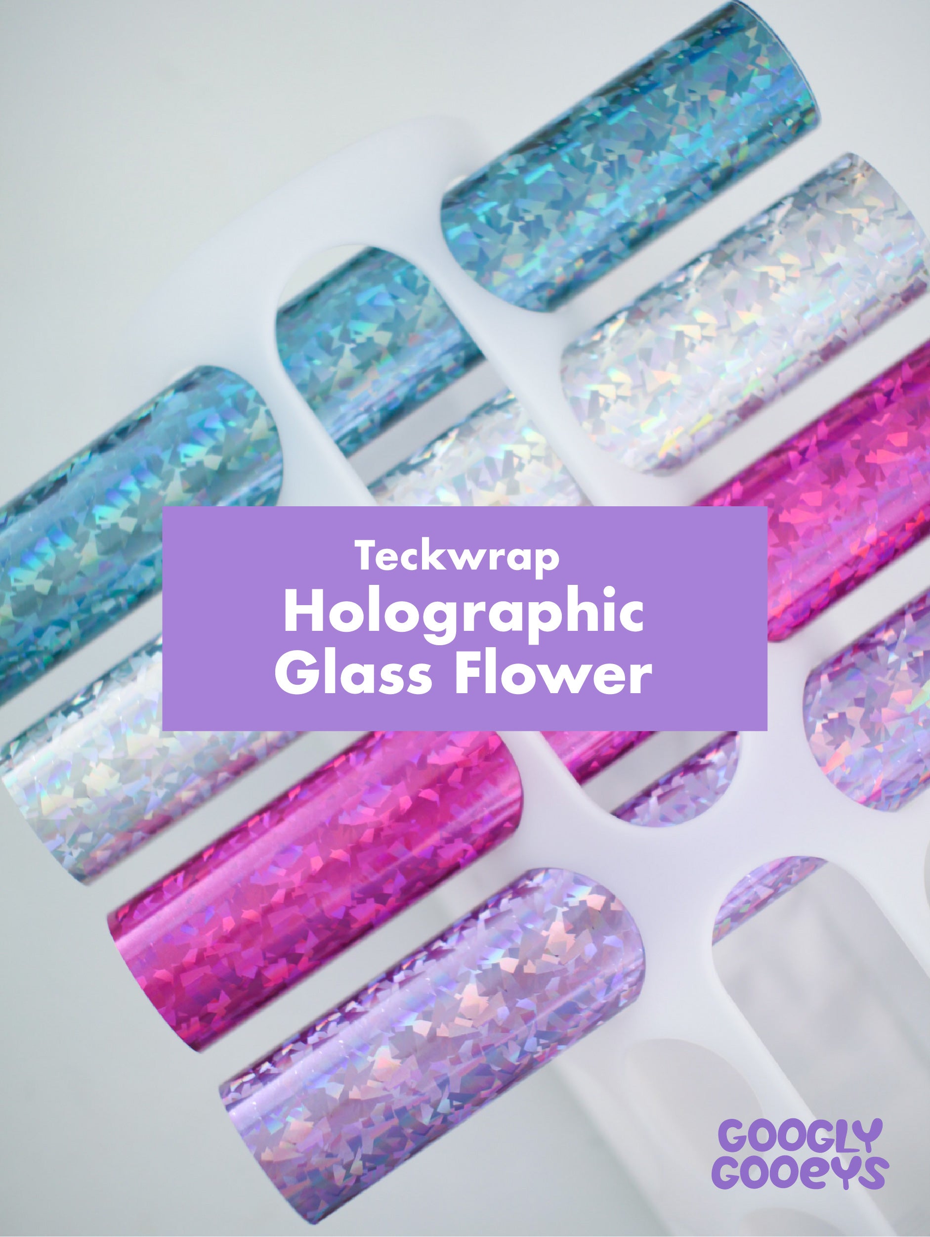 Teckwrap Holographic Glass Flower Adhesive Vinyl Stickers