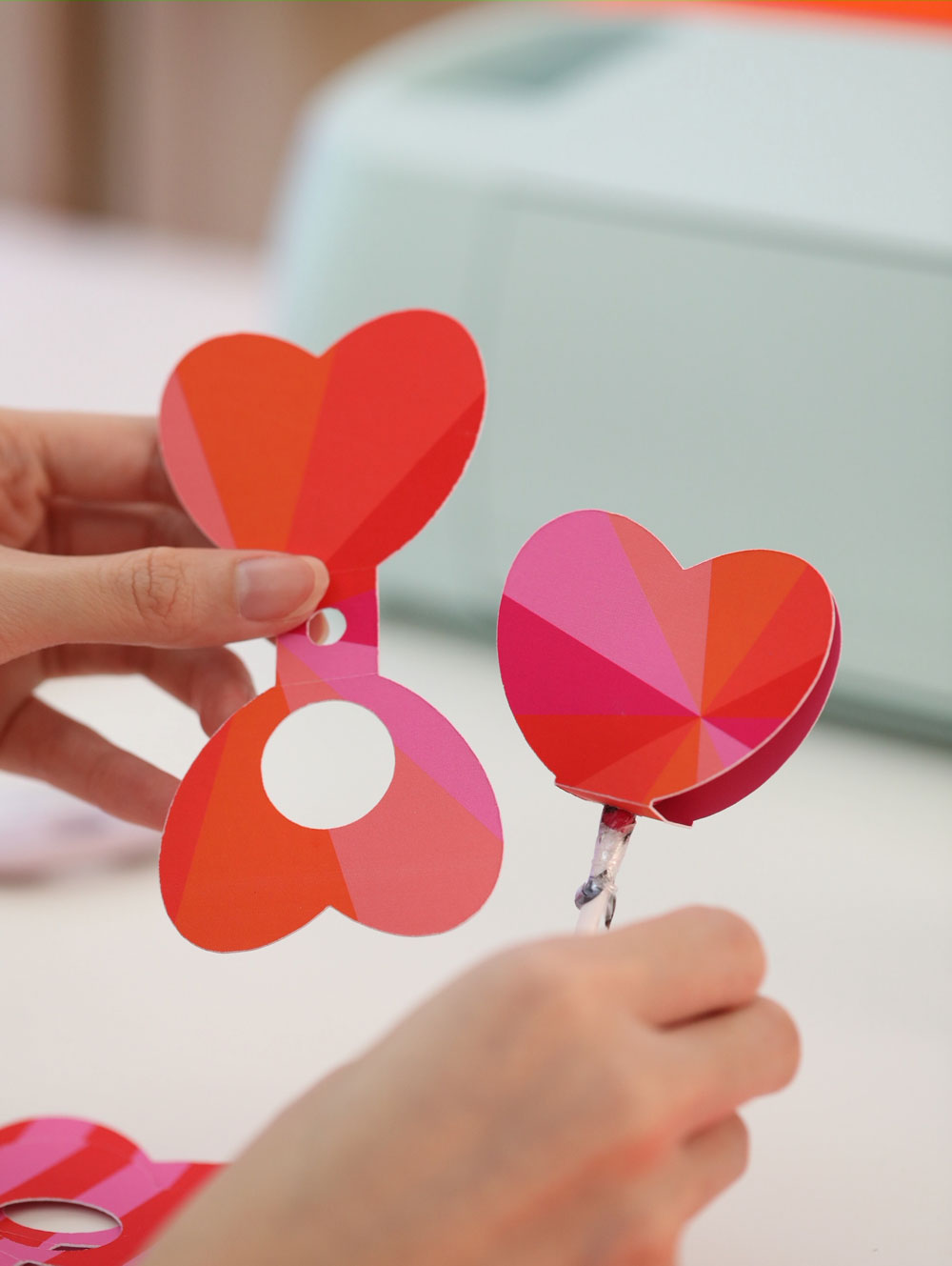 Printable & Cut File: Valentine's Day Heart Lollipop Holder