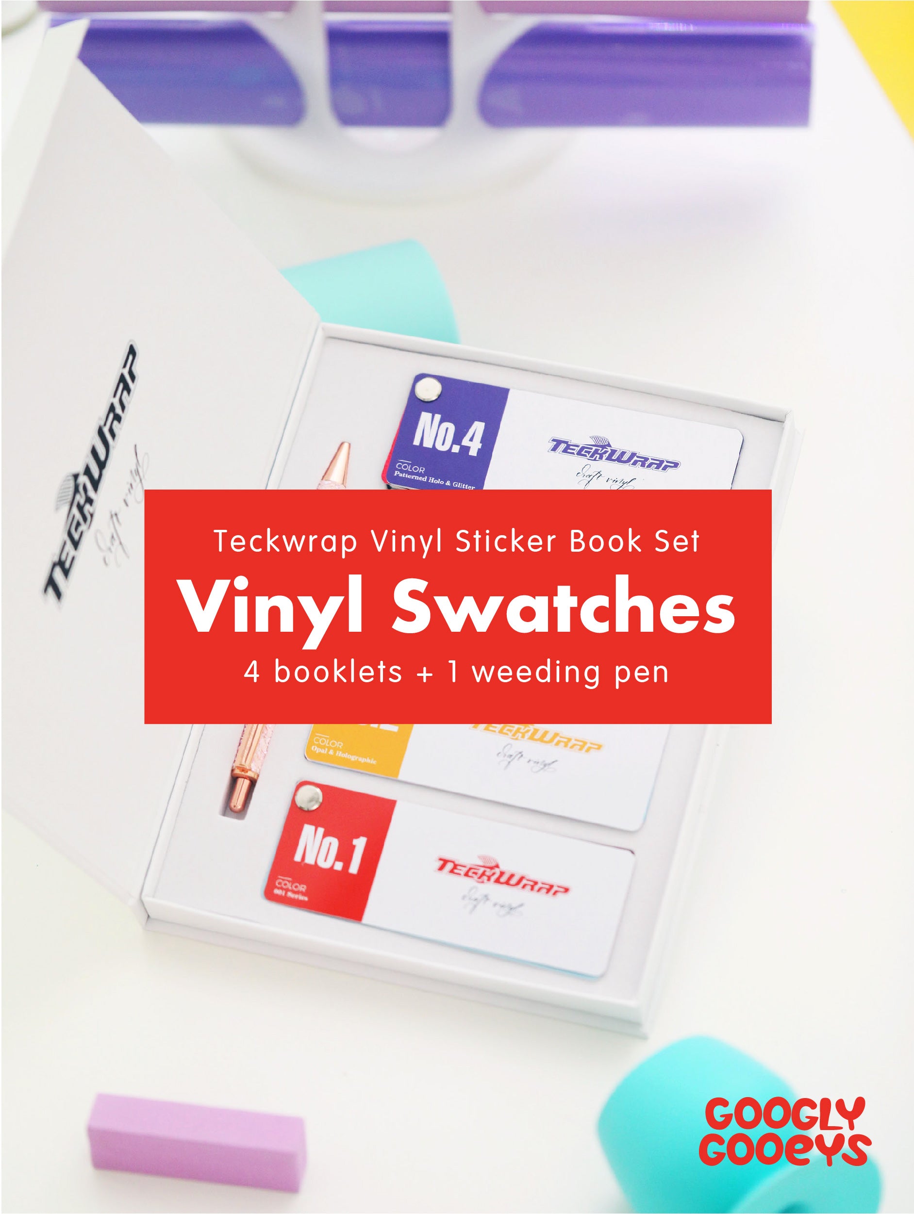 Teckwrap Swatches Vinyl Sticker Sample Book Set with Weeding Pen