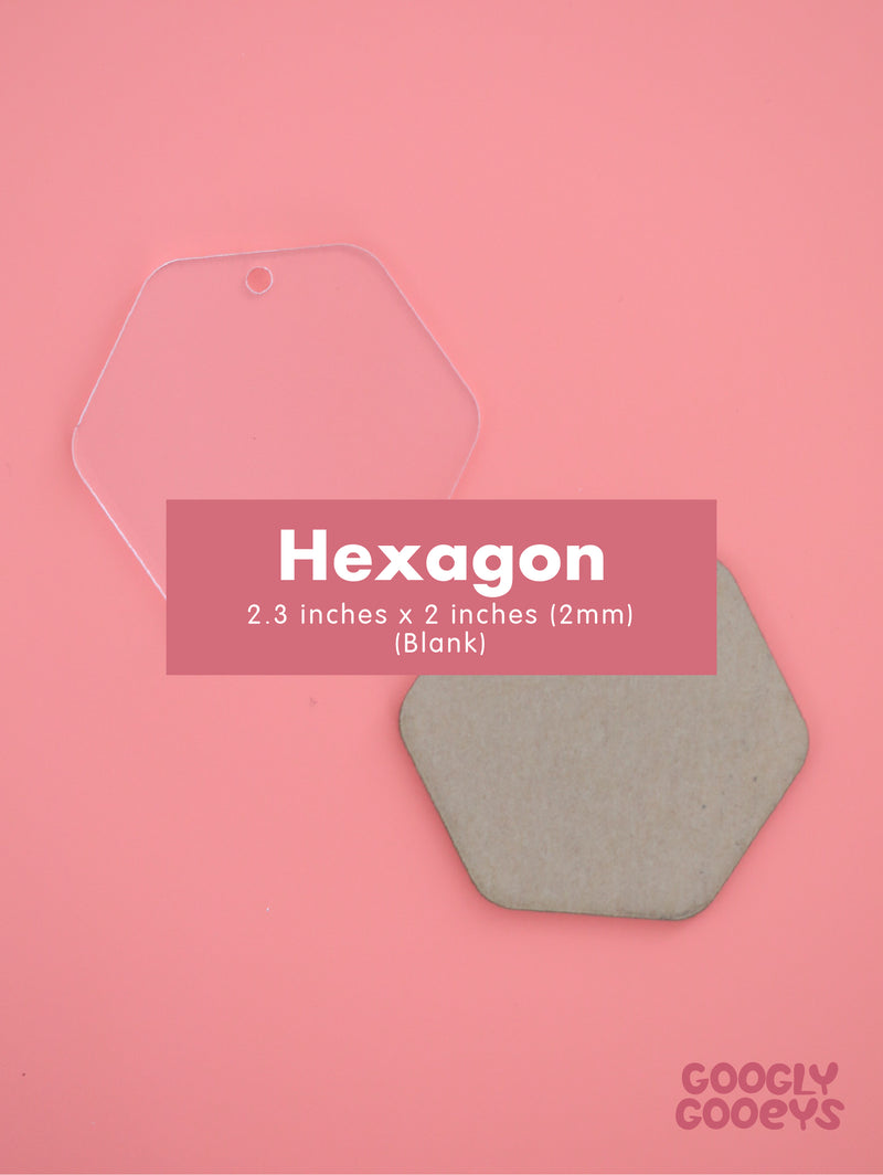 Blank Clear Acrylic Hexagon Keychain