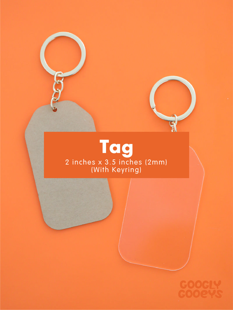 Blank Clear Acrylic Tag Keychain