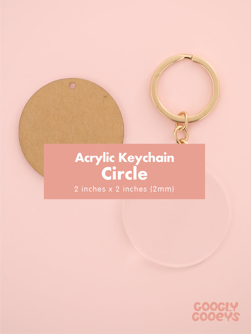 Blank Clear Acrylic Circle Keychain