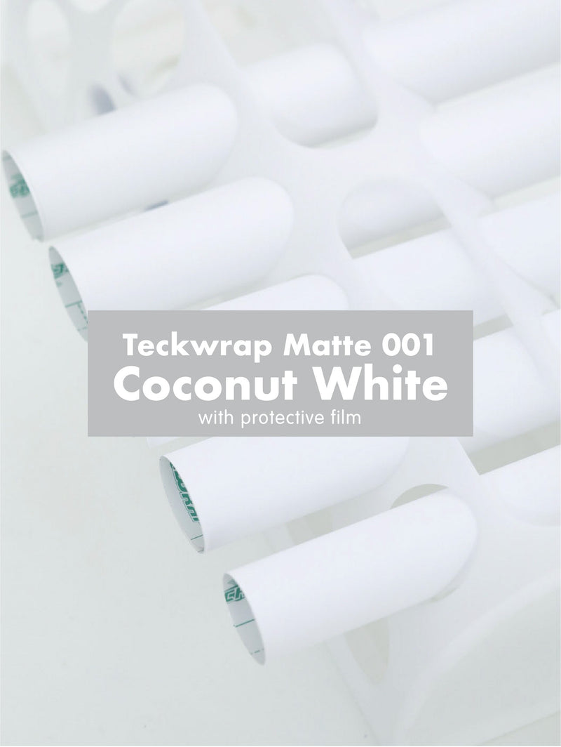 Teckwrap 001 Series Matte Adhesive Vinyl Stickers Coconut White