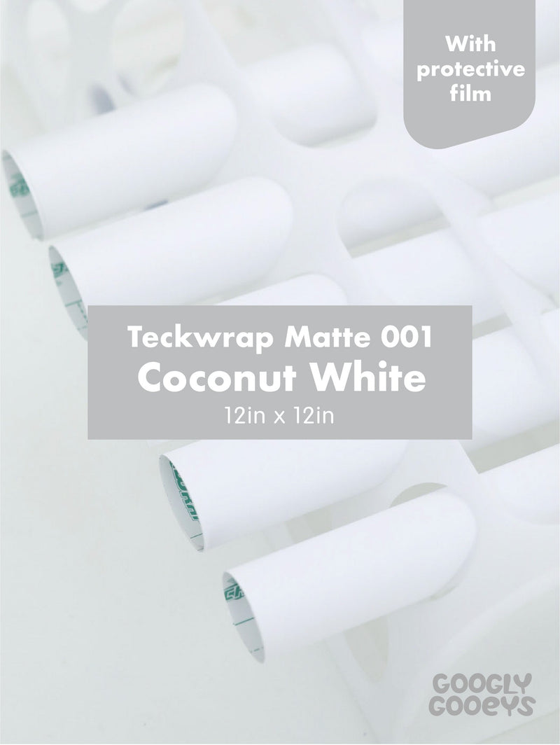 Teckwrap 001 Series Matte Adhesive Vinyl Stickers Coconut White