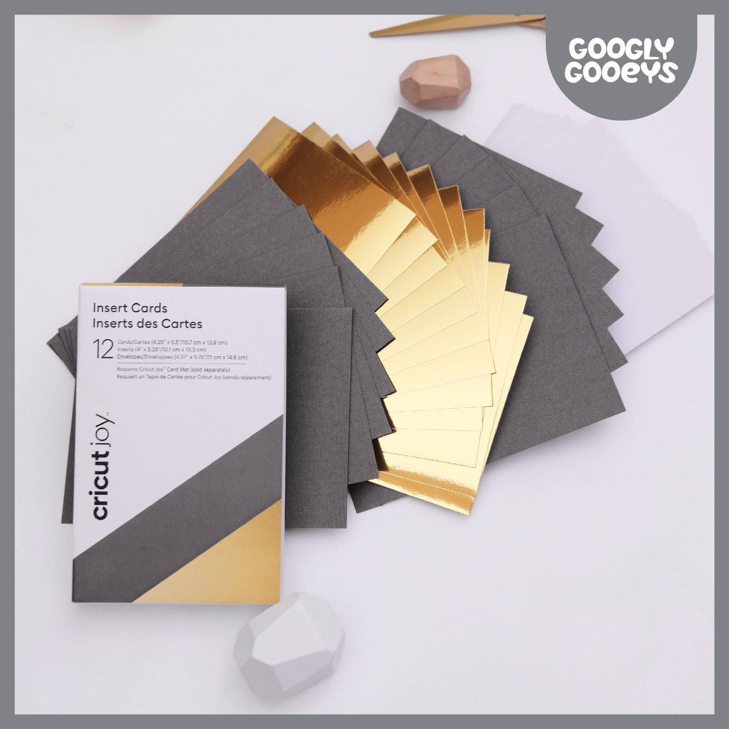 Cricut Joy Insert Cards, Gray/Gold Metallic-Cricut Joy Accessories-[Product vendor]-GooglyGooeys-DIY-Crafts-Philippines