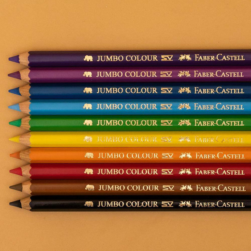 Faber-Castell Jumbo Color Pencil - 10 Full Length Rich Colours