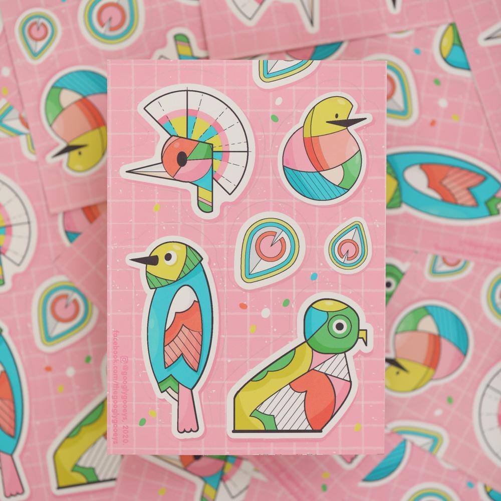 Googlygooeys Merch - Stickers (Birds in Glossy)-Merch-[Product vendor]-GooglyGooeys-DIY-Crafts-Philippines