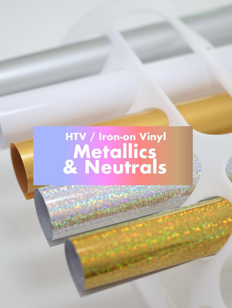 Metallics and Neutrals HTV Heat Transfer Iron-on Vinyl| 10x12in Sheet